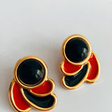 Black and Red Vintage Earrings