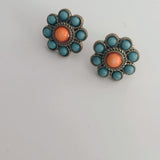 Blue Flower Stud Earrings