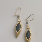 Gold and Black Diamond Dangling Earrings