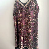 Purple Floral Silk Slip Dress