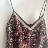 Purple Floral Silk Slip Dress