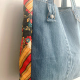 Denim Patchwork Tote Vintage Red Patchwork