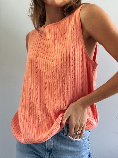 Cable Knit Sweater Tank Top