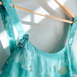 Aqua Bow Slip Dress