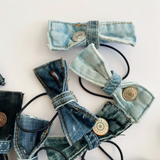 Denim Bow Hair Ties