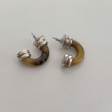 Green Tortoise Huggie Earrings
