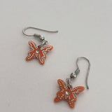 Orange Butterfly Dangling Earrings
