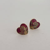 Red Heart Stud Earrings