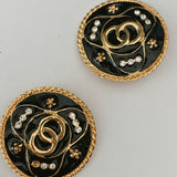 Black Circle 'Chanel' Pin