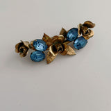 Blue + Gold Flowers Pin