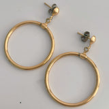 Gold Circle Dangling Earrings