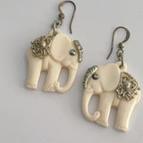 White Elephant Earrings
