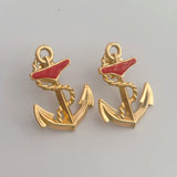 Gold Anchor Earrings