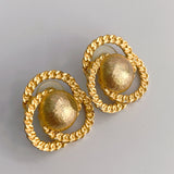 Vintage Gold Round Earrings
