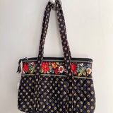 Black/Yellow Vera Bradley Square Shoulder Purse