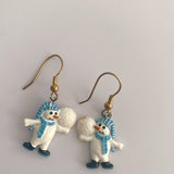 Snowman Throwing Snowball Earrings