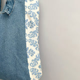 Denim Blue Toile Patchwork Tote