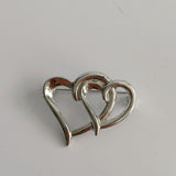 Silver Double Heart Pin