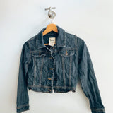 Upcycled KIDS Denim Jacket / Rhinestone Butterfly Patch